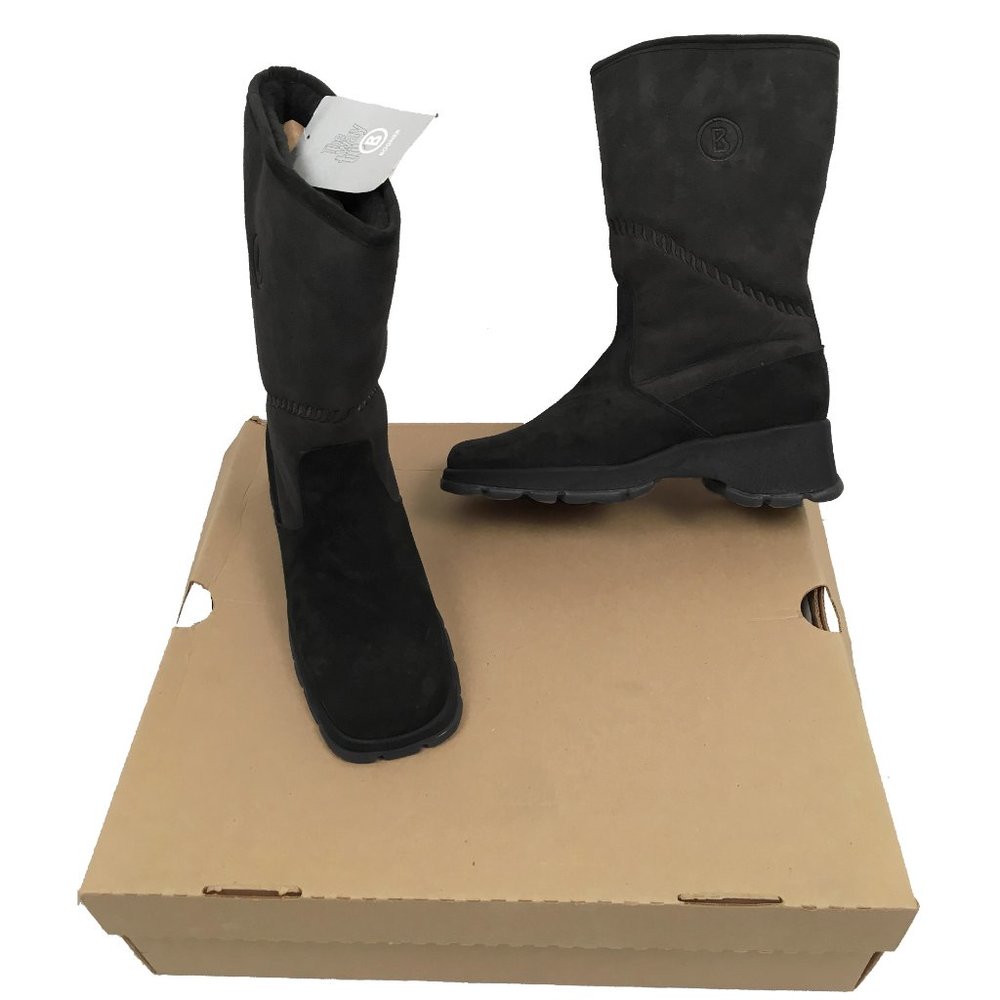 NEW Bogner Shearling Boots! US 7 Black With Embroidered "B" Made in Canada